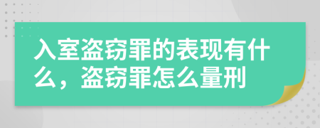 入室盗窃罪的表现有什么，盗窃罪怎么量刑