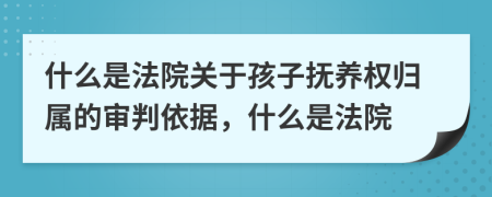 什么是法院关于孩子抚养权归属的审判依据，什么是法院