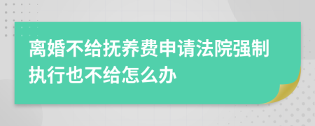 离婚不给抚养费申请法院强制执行也不给怎么办