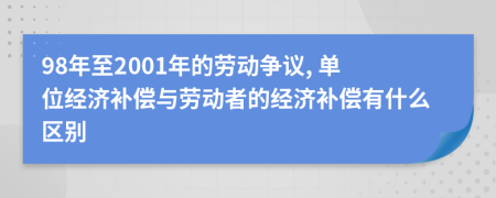 98年至2001年的劳动争议, 单位经济补偿与劳动者的经济补偿有什么区别