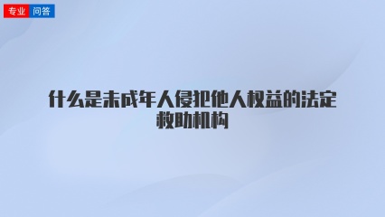 什么是未成年人侵犯他人权益的法定救助机构