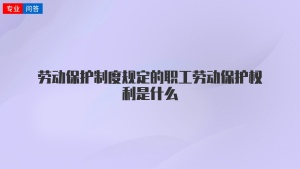 劳动保护制度规定的职工劳动保护权利是什么