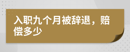 入职九个月被辞退，赔偿多少