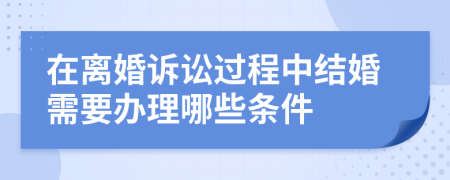在离婚诉讼过程中结婚需要办理哪些条件