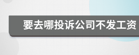 要去哪投诉公司不发工资