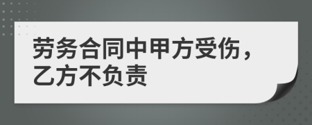 劳务合同中甲方受伤，乙方不负责