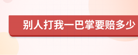 别人打我一巴掌要赔多少