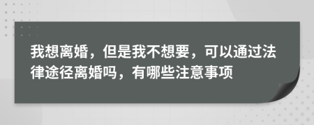 我想离婚，但是我不想要，可以通过法律途径离婚吗，有哪些注意事项