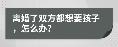 离婚了双方都想要孩子，怎么办？