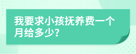 我要求小孩抚养费一个月给多少？