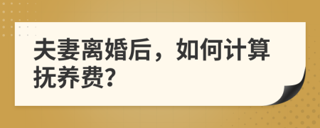 夫妻离婚后，如何计算抚养费？
