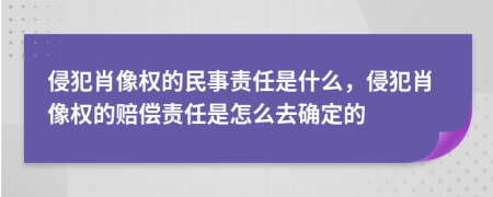 侵犯肖像权的民事责任是什么，侵犯肖像权的赔偿责任是怎么去确定的