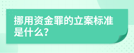 挪用资金罪的立案标准是什么？
