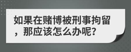 如果在赌博被刑事拘留，那应该怎么办呢？