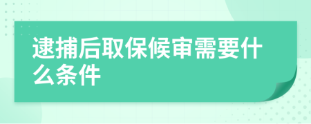 逮捕后取保候审需要什么条件