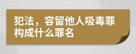 犯法，容留他人吸毒罪构成什么罪名