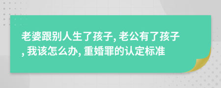 老婆跟别人生了孩子, 老公有了孩子, 我该怎么办, 重婚罪的认定标准