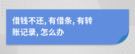 借钱不还, 有借条, 有转账记录, 怎么办