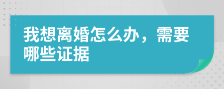 我想离婚怎么办，需要哪些证据