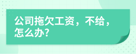 公司拖欠工资，不给，怎么办?