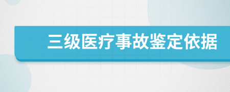 三级医疗事故鉴定依据