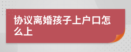 协议离婚孩子上户口怎么上