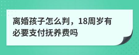 离婚孩子怎么判，18周岁有必要支付抚养费吗