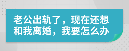 老公出轨了，现在还想和我离婚，我要怎么办