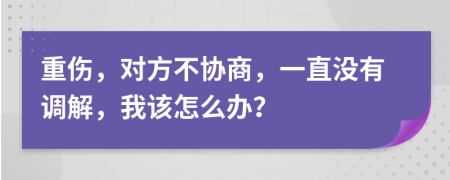 重伤，对方不协商，一直没有调解，我该怎么办？