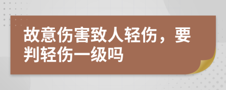 故意伤害致人轻伤，要判轻伤一级吗