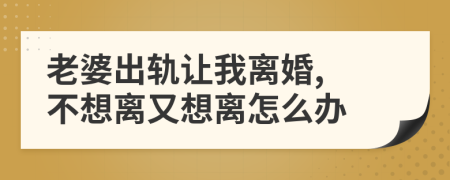 老婆出轨让我离婚, 不想离又想离怎么办