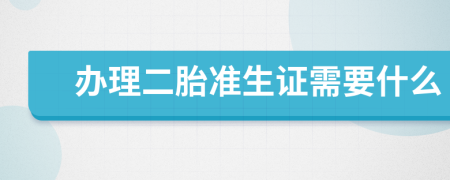 办理二胎准生证需要什么