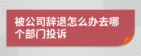 被公司辞退怎么办去哪个部门投诉