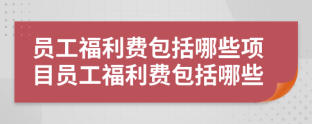 员工福利费包括哪些项目员工福利费包括哪些