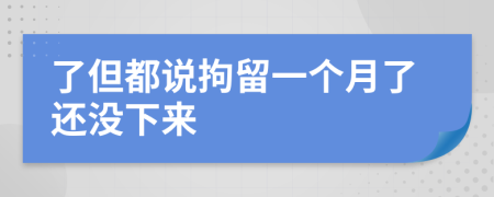 了但都说拘留一个月了还没下来