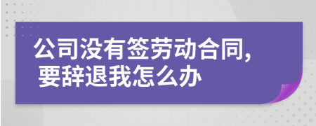 公司没有签劳动合同, 要辞退我怎么办