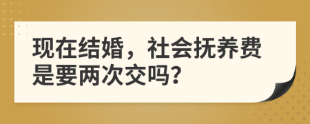 现在结婚，社会抚养费是要两次交吗？