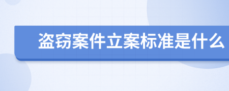 盗窃案件立案标准是什么