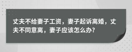 丈夫不给妻子工资，妻子起诉离婚，丈夫不同意离，妻子应该怎么办?