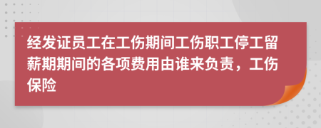 经发证员工在工伤期间工伤职工停工留薪期期间的各项费用由谁来负责，工伤保险