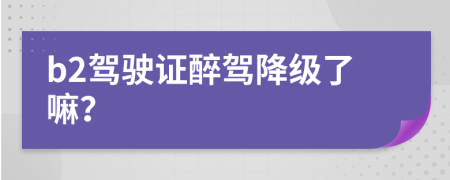 b2驾驶证醉驾降级了嘛？