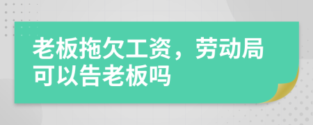 老板拖欠工资，劳动局可以告老板吗