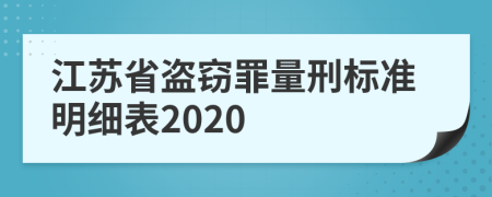 江苏省盗窃罪量刑标准明细表2020