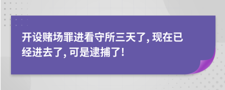 开设赌场罪进看守所三天了, 现在已经进去了, 可是逮捕了!
