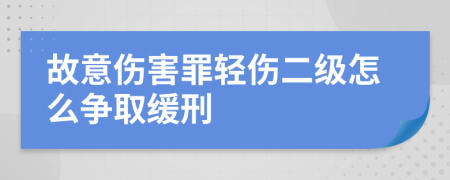 故意伤害罪轻伤二级怎么争取缓刑