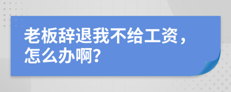 老板辞退我不给工资，怎么办啊？