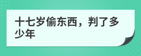 十七岁偷东西，判了多少年
