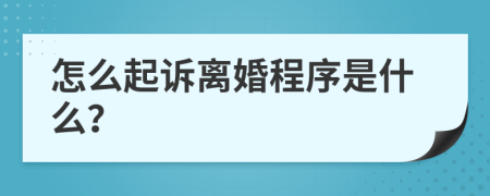 怎么起诉离婚程序是什么？