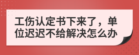 工伤认定书下来了，单位迟迟不给解决怎么办