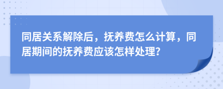 同居关系解除后，抚养费怎么计算，同居期间的抚养费应该怎样处理？